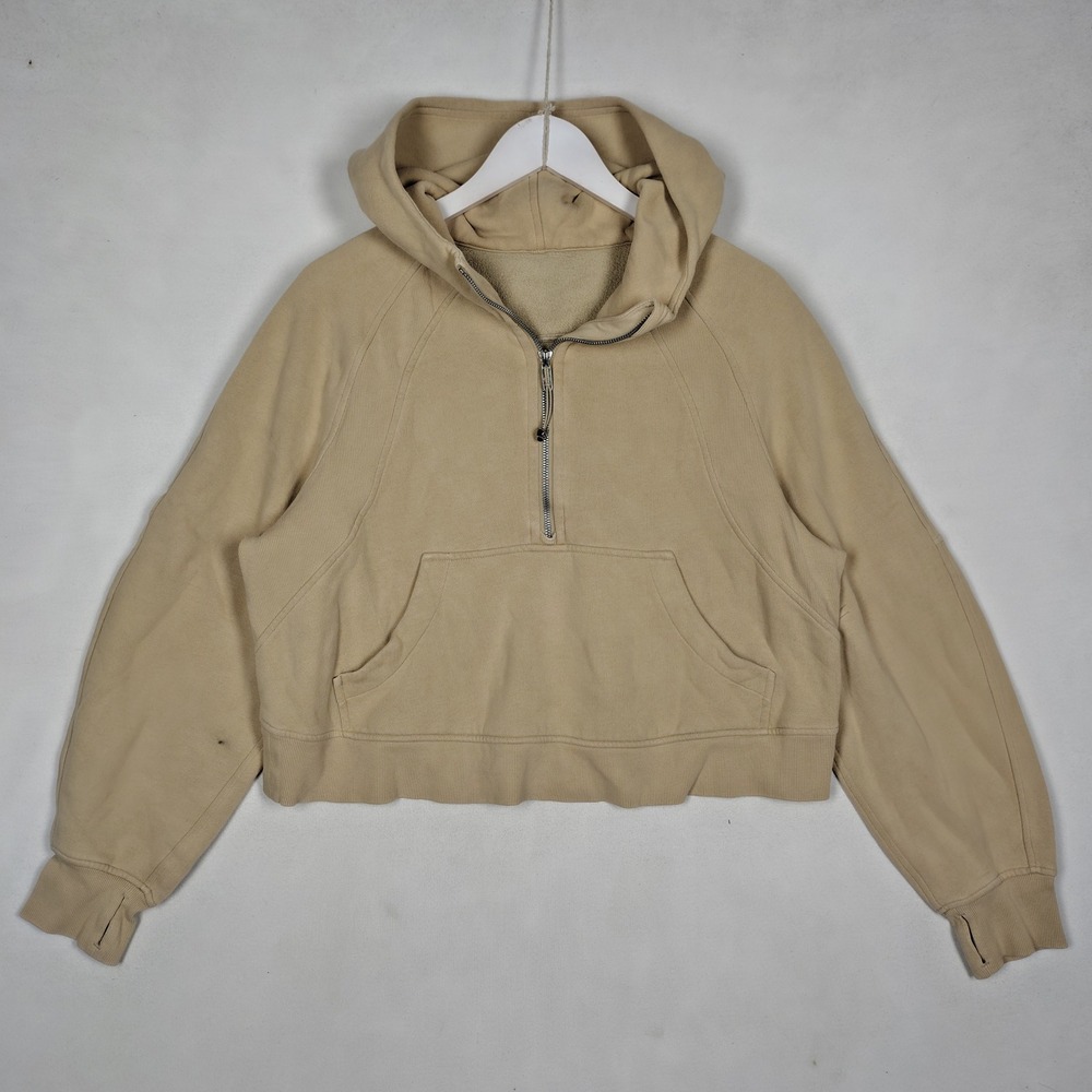 Lululemon Scuba Oversized Half Zip Hoodie Trench Tan M/L W3DM4S